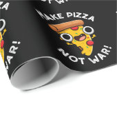 Maak Pizza niet Oorlog Grappige Vrede Pun Dark BG Cadeaupapier (Rol Hoek)