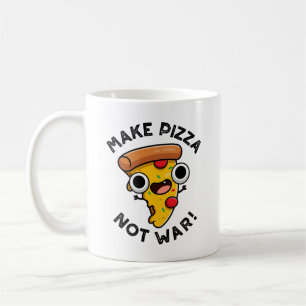 Maak Pizza Niet Oorlog Grappige Vrede Pun Koffiemok