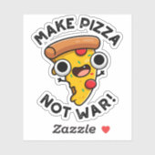 Maak Pizza Niet Oorlog Grappige Vrede Pun Sticker (Vel)