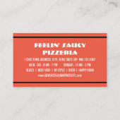 Maak pizza niet oorlog visitekaartje (Achterkant)