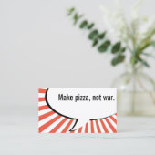 Maak pizza niet oorlog visitekaartje (Staand voorkant)
