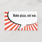 Maak pizza niet oorlog visitekaartje (Voorkant)