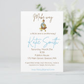 Maak plaats voor eendjes baby shower jongen kaart (Staand voorkant)