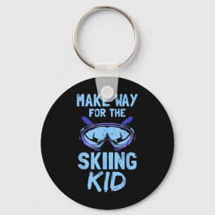 Maak plaats voor het skiën Kind skipistes Hob Sleutelhanger