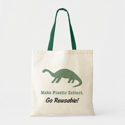 Maak Plastic Uitgestorven Ga Over op Herbruikbare  Tote Bag (Voorkant)