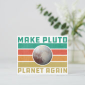 Maak Pluto Planet opnieuw Retro Space Astronomie Briefkaart (Staand voorkant)