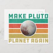 Maak Pluto Planet opnieuw Retro Space Astronomie Briefkaart (Voorkant / Achterkant)