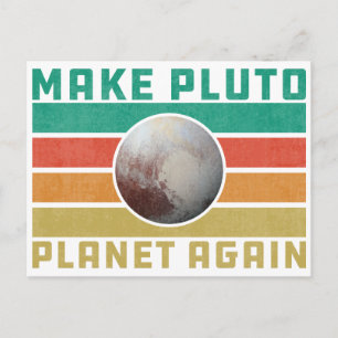 Maak Pluto Planet opnieuw Retro Space Astronomie Briefkaart