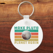 Maak Pluto Planet opnieuw Retro Space Astronomie Sleutelhanger (Voorkant)
