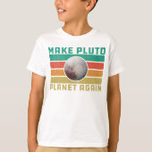 Maak Pluto Planet opnieuw Retro Space Astronomie T-shirt (Voorkant)