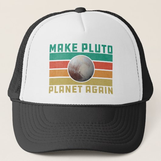 Maak Pluto Planet opnieuw Retro Space Astronomie Trucker Pet (Voorkant)