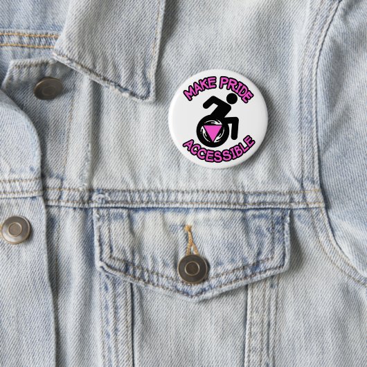 Maak Pride toegankelijk Queer LGBTQ uitgeschakeld  Ronde Button 5,7 Cm (In situ)