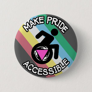 Maak Pride toegankelijk Queer LGBTQ uitgeschakeld Ronde Button 5,7 Cm