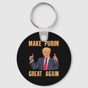 Maak Purim weer geweldig grappig Trump-kostuum Heb Sleutelhanger