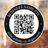 Maak QR-code & aanpasbare tekst | Zwart & Wit Raamsticker (Vel 2)