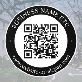 Maak QR-code en aanpasbare tekst | Zwart en wit Raamsticker