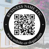 Maak QR-code en aanpasbare tekst | Zwart en wit Raamsticker