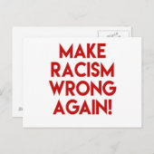 Maak racisme nog een keer verkeerd! Protest tegen  Briefkaart (Voorkant / Achterkant)