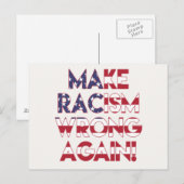 Maak racisme nog een keer verkeerd! Protest tegen  Briefkaart (Voorkant / Achterkant)