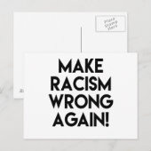 Maak racisme nog een keer verkeerd! Protest tegen Briefkaart (Voorkant / Achterkant)