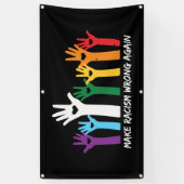 Maak Racisme Verkeerde Hart Handen Spandoek (Verticaal)