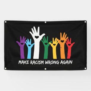 Maak Racisme Verkeerde Hart Handen Spandoek