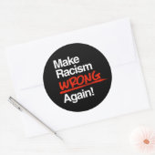 Maak racisme weer fout Classic Ronde Sticker (Envelop)