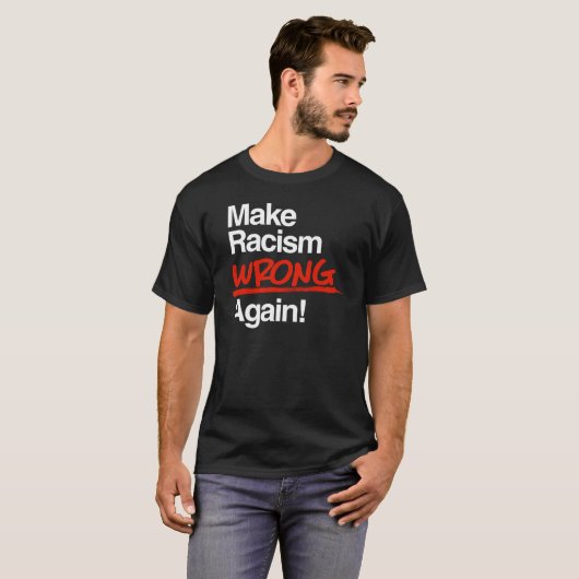 Maak racisme weer fout Classic Ronde Sticker T-shirt (Voorkant volledig)