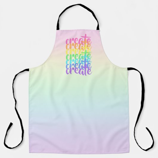 "Maak" Regenboog Schort (Voorkant)