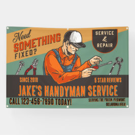 Maak Retro Klusjesman Service Promotie Weg aan Spandoek