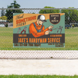 Maak Retro Klusjesman Service Promotie Weg aan Spandoek