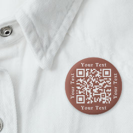 Maak Roestbruine Website URL Scan Mij QR Code Ronde Button 5,7 Cm