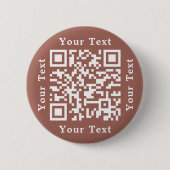 Maak Roestbruine Website URL Scan Mij QR Code Ronde Button 5,7 Cm (Voorkant)