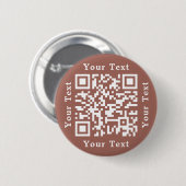 Maak Roestbruine Website URL Scan Mij QR Code Ronde Button 5,7 Cm (Voorkant /achterkant)
