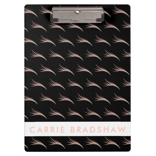 Maak Roos gouden ogen zwart personaliseer naam Klembord (Voorkant)