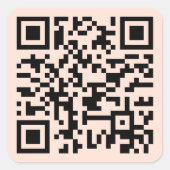 Maak Roze Gouden Aangepaste QR-code Websiteadres Vierkante Sticker (Voorkant)