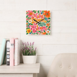 Maak ruimte voor een beetje bloei Retro wandklok