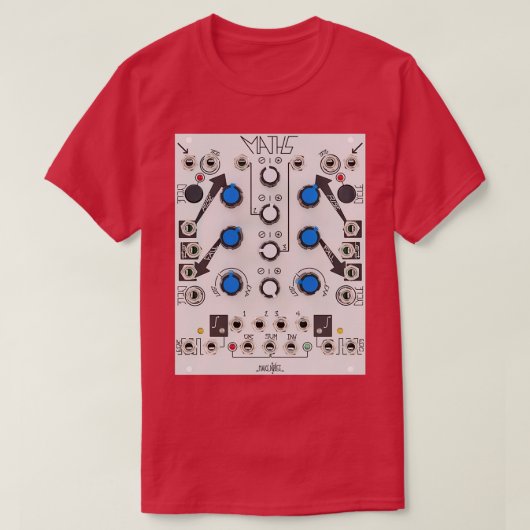 Maak ruisgeluid Wiskunde Eurorack Modular Syndrome T-shirt (Design voorkant)