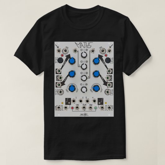 Maak ruisgeluid Wiskunde Eurorack Modular Syndrome T-shirt (Design voorkant)