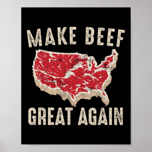 Maak rundvlees weer geweldig Grappig BBQ Amerika Poster