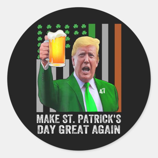 Maak Saint Patrick's Day weer geweldig Vlag grappi Ronde Sticker (Voorkant)