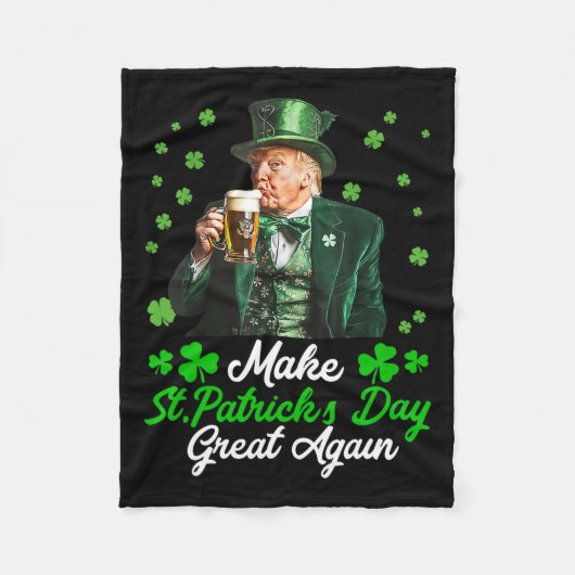 Maak Saint Patrick's Day weer geweldig Vlag van de Fleece Deken (Voorkant)