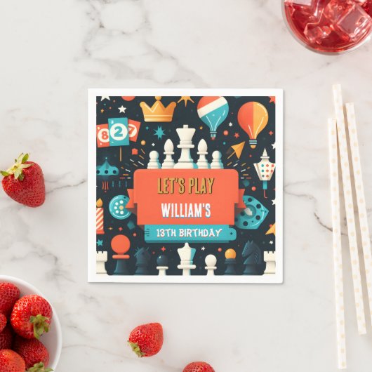 Maak schaak koning en koningin spel nacht 13e verj servet (Insitu)