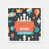 Maak schaak koning en koningin spel nacht 13e verj servet (Voorkant)