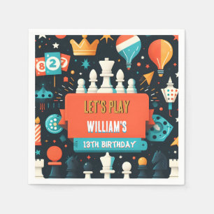 Maak schaak koning en koningin spel nacht 13e verj servet