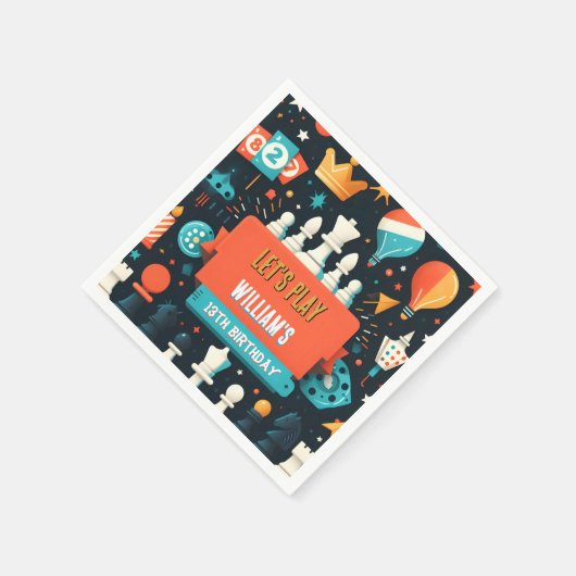 Maak schaak koning en koningin spel nacht 13e verj servet (Hoek)