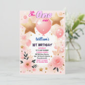 Maak Schattigee Koningin Kleine Miss Onederful 1e  Kaart (Staand voorkant)