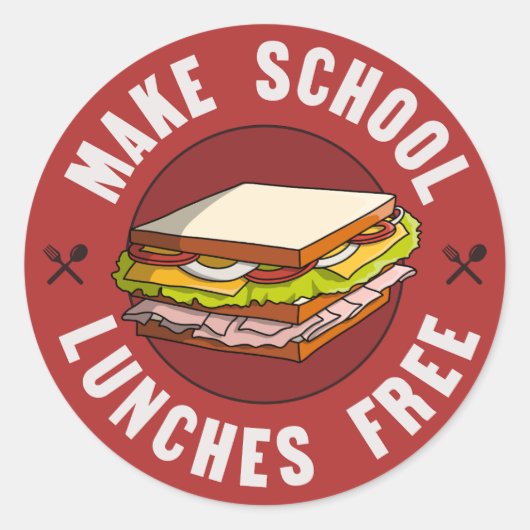 Maak schoollunch gratis - Financiering van openbaa Ronde Sticker (Voorkant)