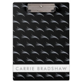 Maak Silver Glitter-ogen zwart Persoonlijke naam Klembord (Voorkant)