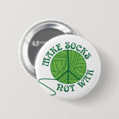 Maak sokken geen oorlogsbreidesign ronde button 5,7 cm (Voorkant /achterkant)